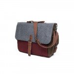 Wholesale Tri-Color Canvas Messenger Bag